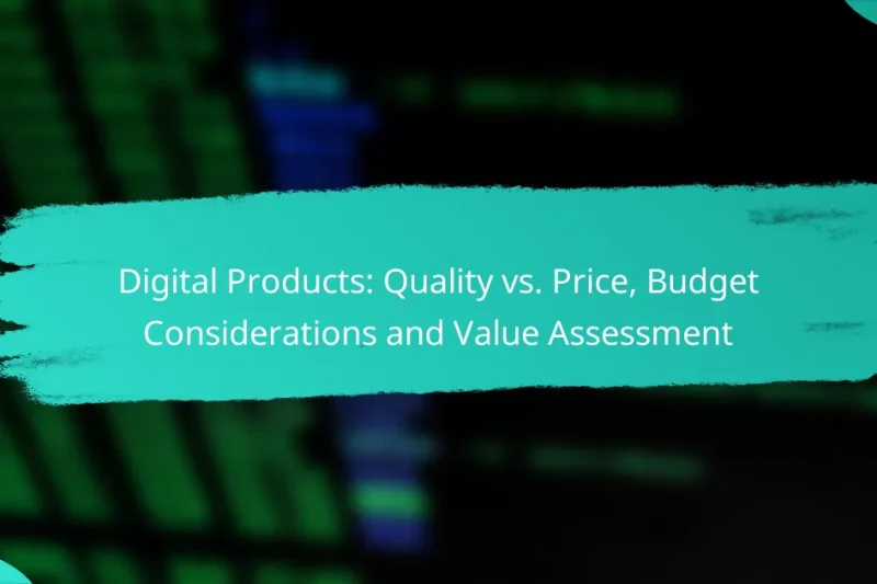 Digital Products: Quality vs. Price, Budget Considerations and Value Assessment
