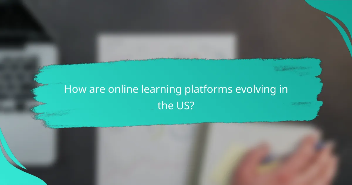 How are online learning platforms evolving in the US?