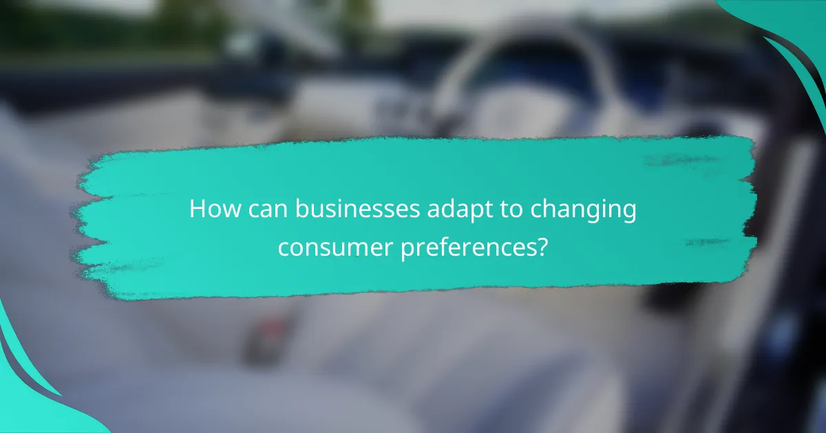 How can businesses adapt to changing consumer preferences?