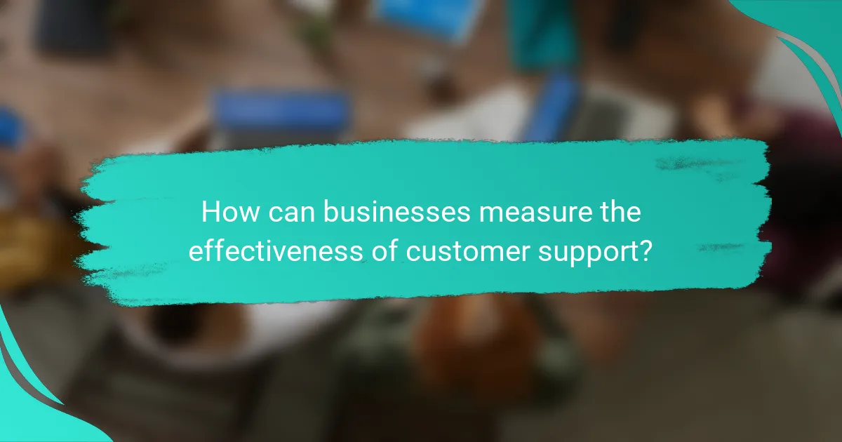 How can businesses measure the effectiveness of customer support?