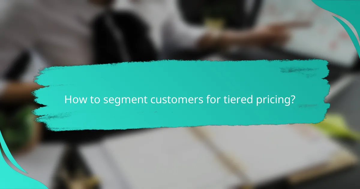 How to segment customers for tiered pricing?