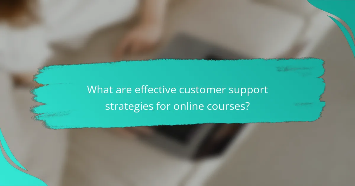 What are effective customer support strategies for online courses?