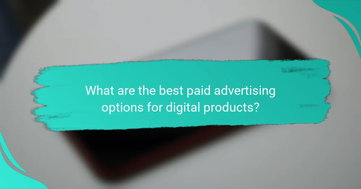 What are the best paid advertising options for digital products?