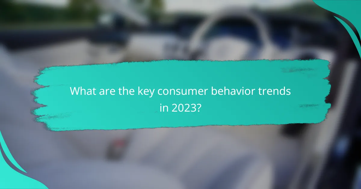 What are the key consumer behavior trends in 2023?