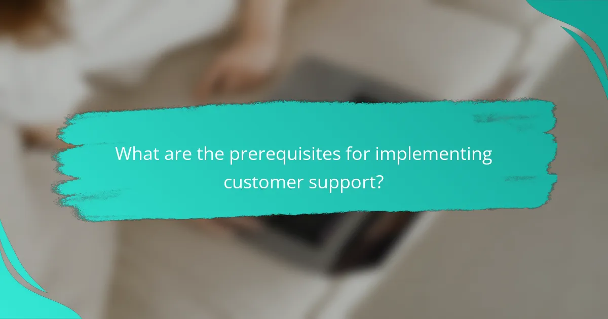 What are the prerequisites for implementing customer support?