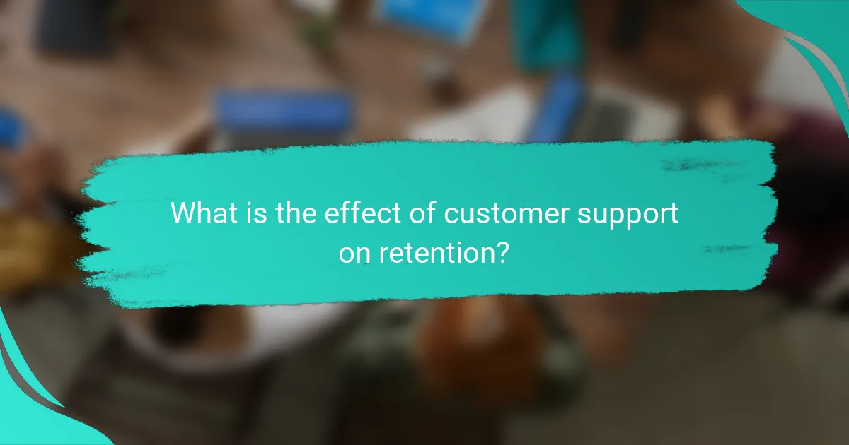 What is the effect of customer support on retention?